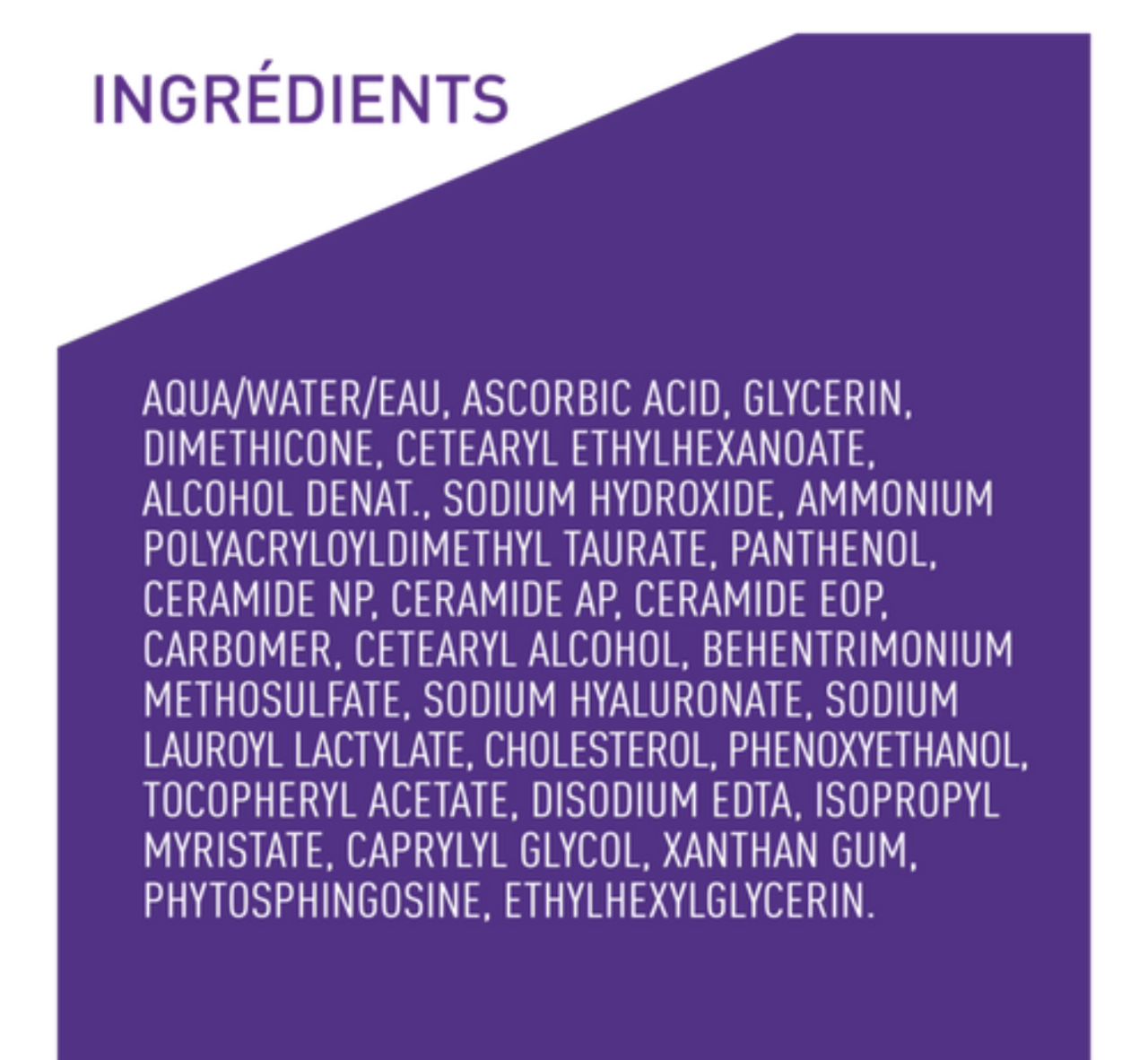 vitamine C de CeraVe contient 10% de vitamine C pure (acide L-ascorbique)