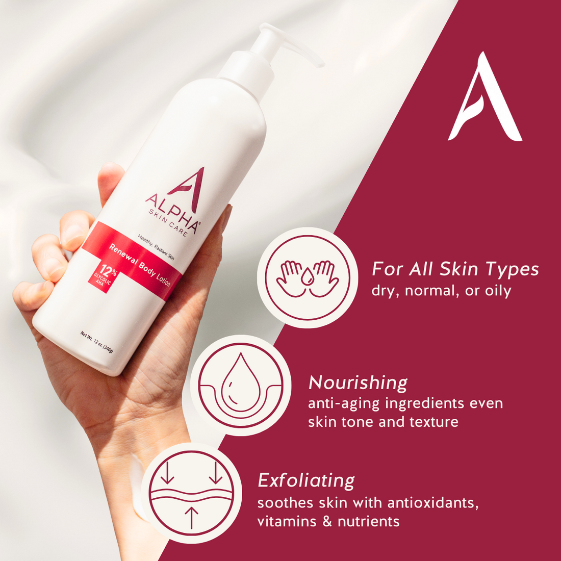 Alpha Skin Care Revitalizing Body Lotion with 12% Glycolic AHA