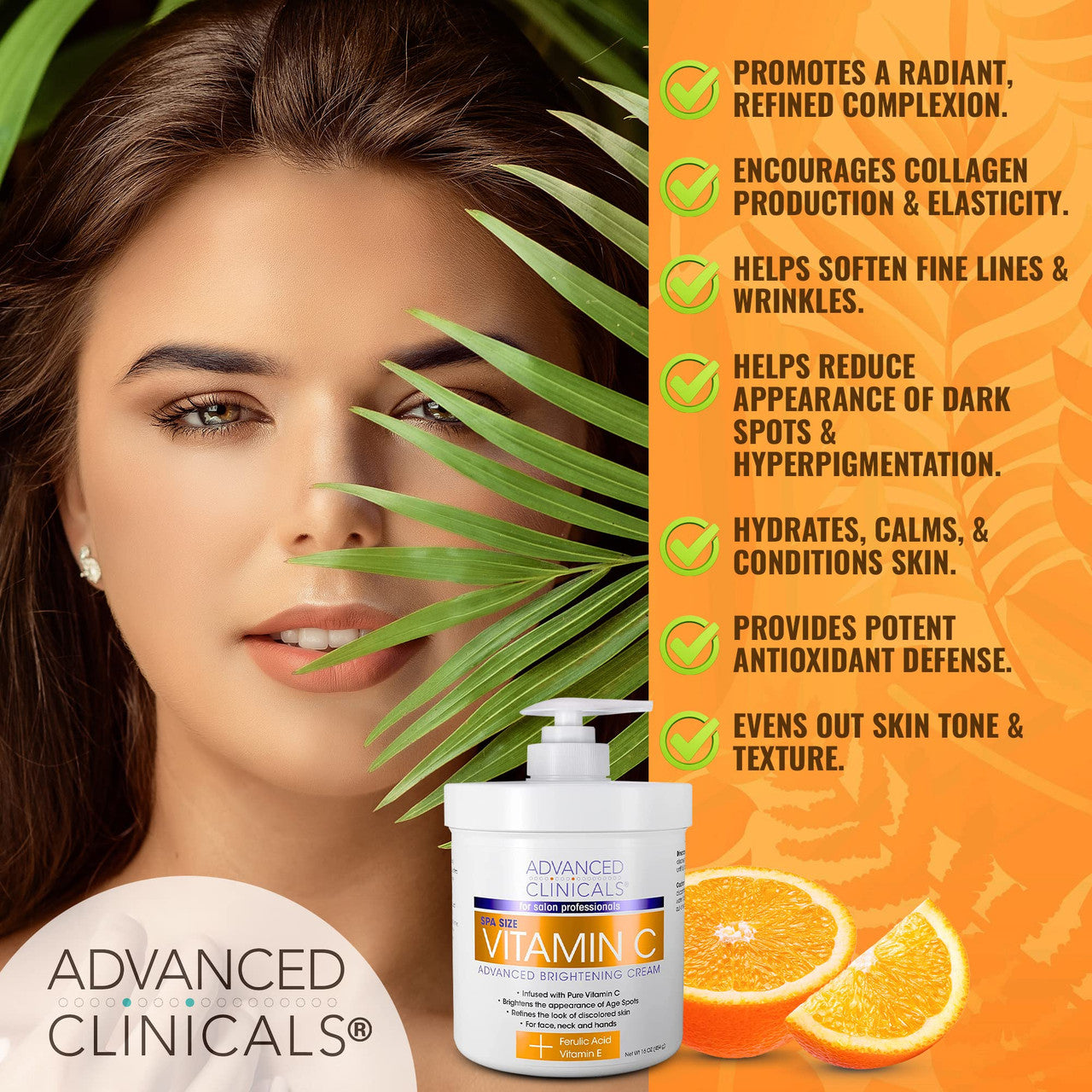 Advanced Clinicals Vitamin C Cream 16 oz